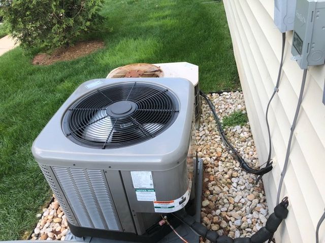 An outdoor HVAC unit outside a home