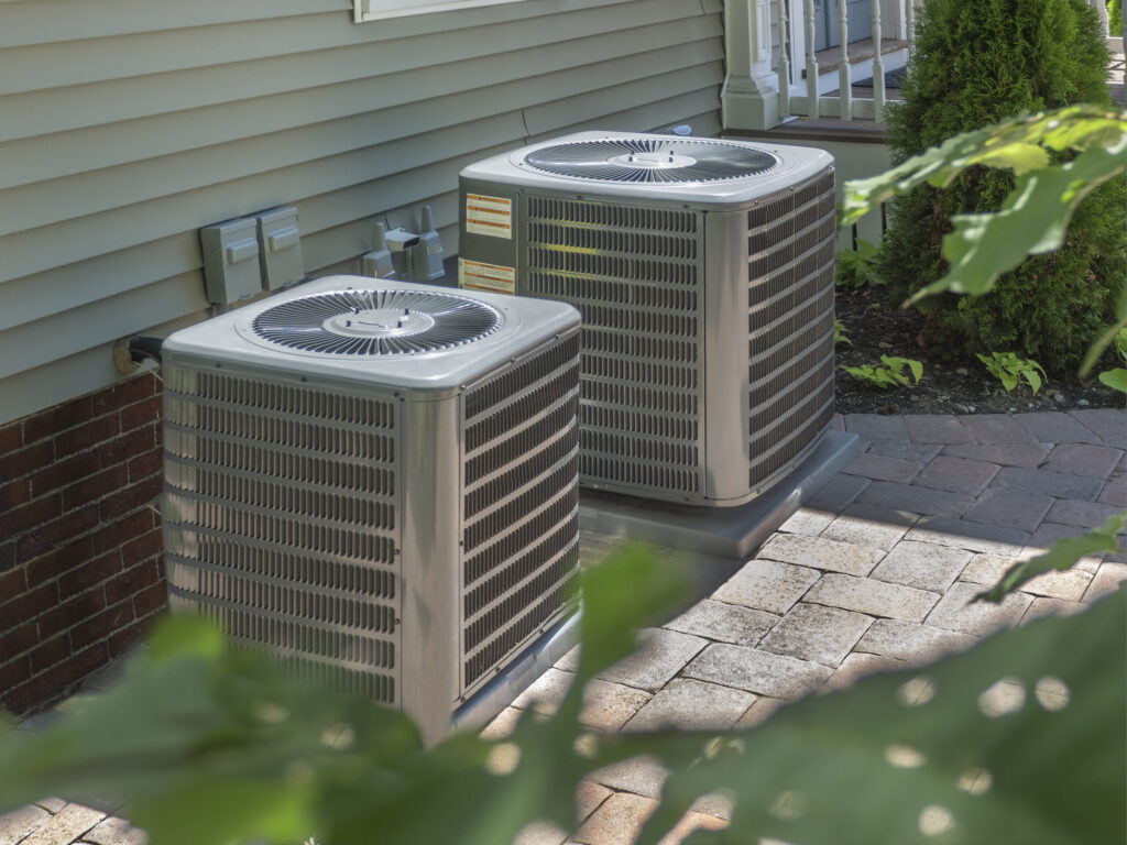 HVAC heating and air conditioning residential units outdoors